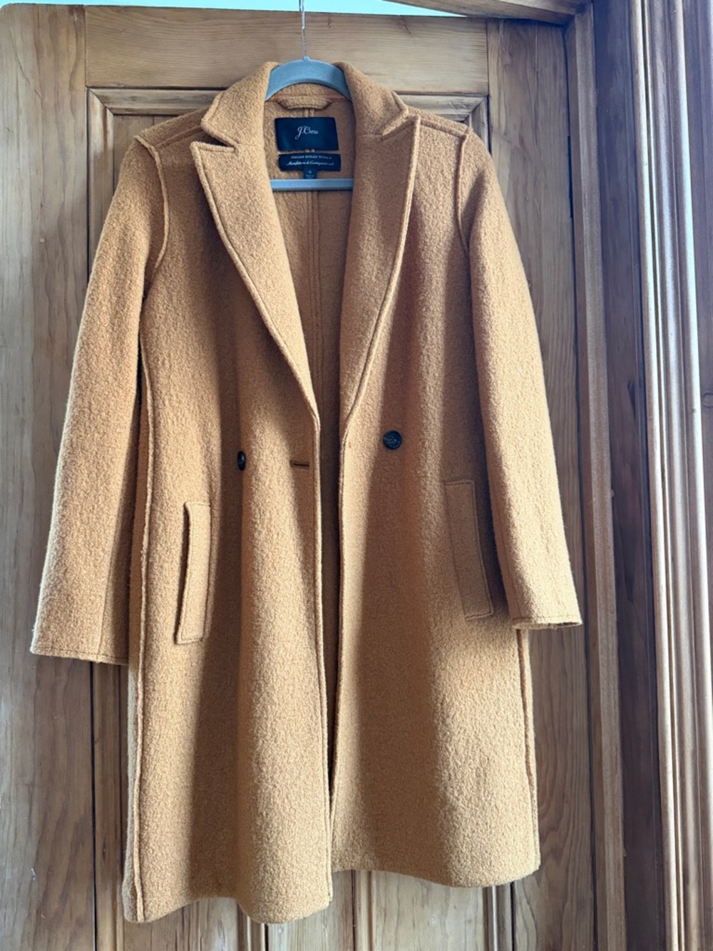 J. Crew mustard Italian Boiled Wool Coat